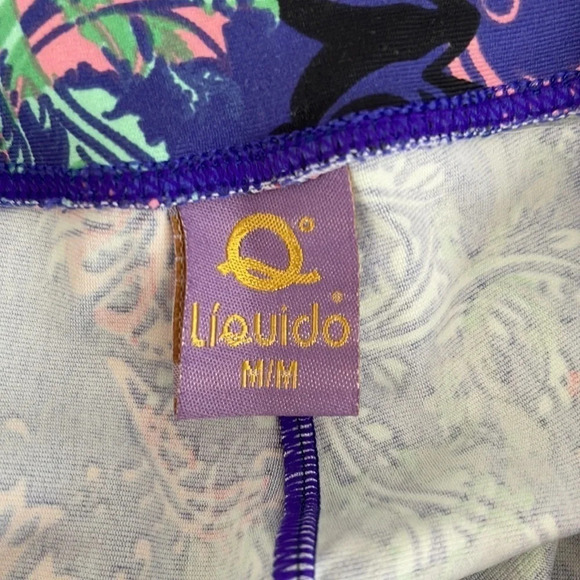 LIQUIDO Printed Yoga Leggings Purple Zen Mid-Rise Crop 7/8 Length Size Medium - Picture 6 of 8